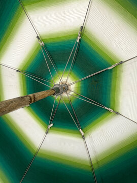 Abstract Detail of Green Beach Umbrella