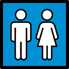 Public Restroom Sign with Male and Female Icons