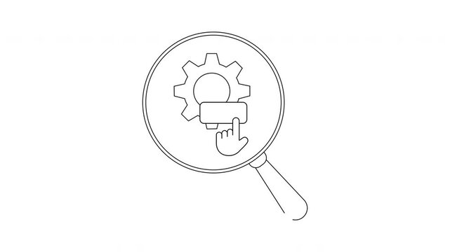 Settings Search - Animated Icon for Technical Troubleshooting.