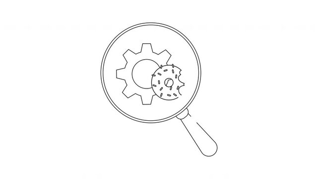 Technical Analysis - Gear, Donut, and Magnifying Glass Illustration.