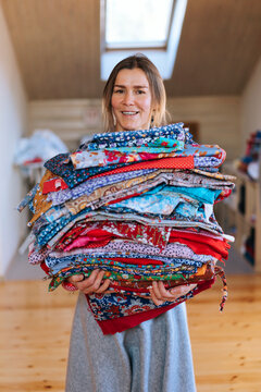Crafting a Colorful Stack of Fabric Patches for Joyful Creations