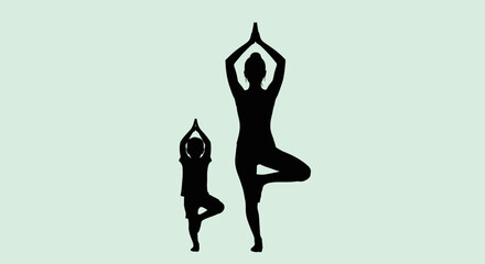 Silhouette of People Practicing Yoga Together.