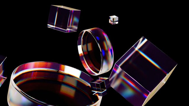 Glossy dispersion circle and cubes
