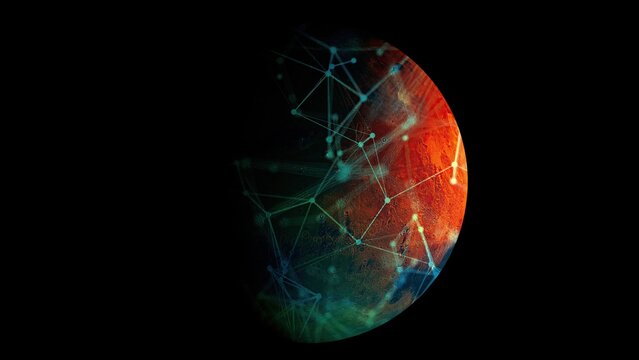 Mars with connection dots