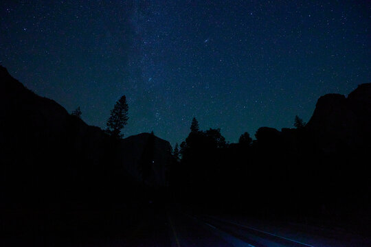 Yosemite National Park after dark