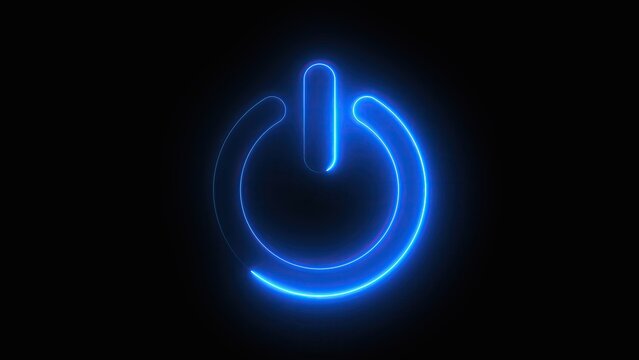 Neon power button icon