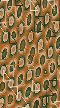 Abstract Geometric Pattern Animation with Triangles and Ovals.