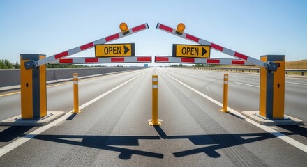 Open Road Ahead: Barrier Gates Symbolizing Freedom, Access, And Unrestricted Travel