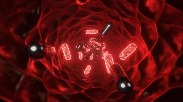 Antibiotics fighting bacteria in bloodstream infection