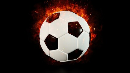 Naklejka premium Soccer ball with fire