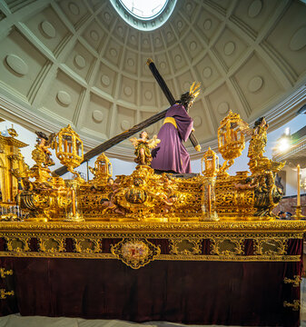 Seville Holy Week: Jes&uacute;s del Gran Poder Float Ready for Dawn Procession