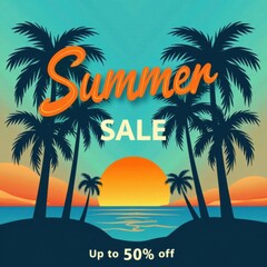 Fototapeta premium Tropical Dreams: Summer Sale Spectacle