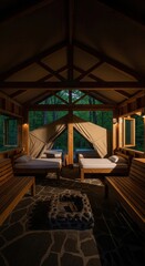 Rustic Canopy Retreat: Luxurious Glamping Experience with Natural Ambiance and Comfort
