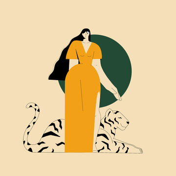 Woman with her Tiger