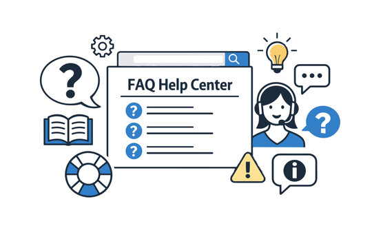 Clean vector no illustration faq generation image simple gradients center modern icon