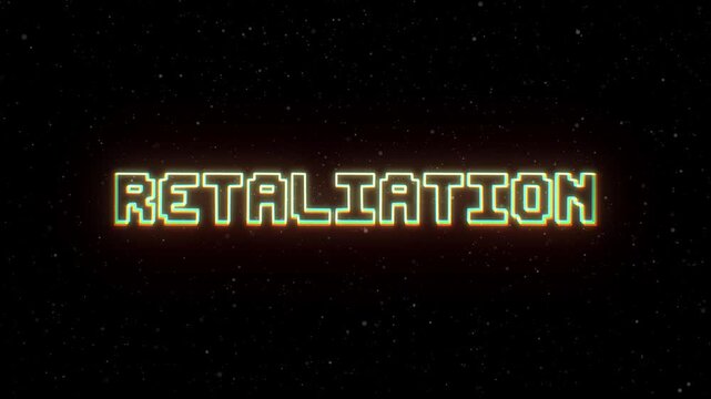 Retaliation Neon text with retro style