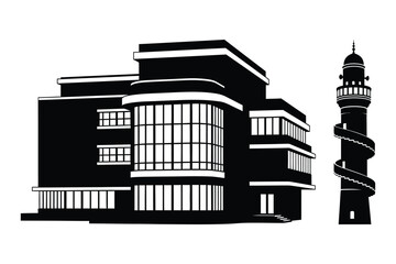 Fototapeta premium Art Deco Building and Lighthouse