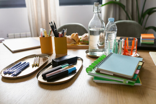 Workspace Setup Stationery and Refreshments 