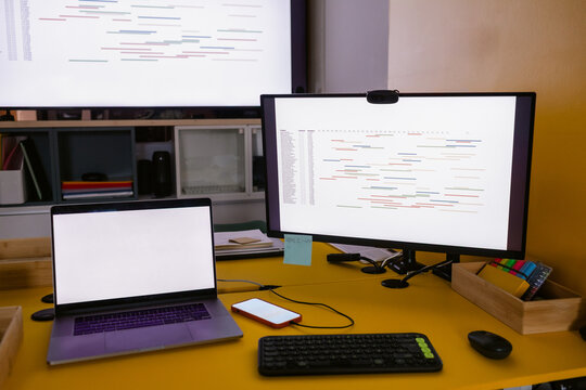 Monitor Showing Data at Office