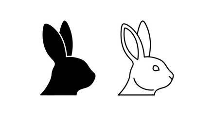 Obraz premium Black and white rabbit Vector
