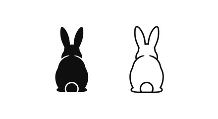 Obraz premium Two black and white bunnies Vector