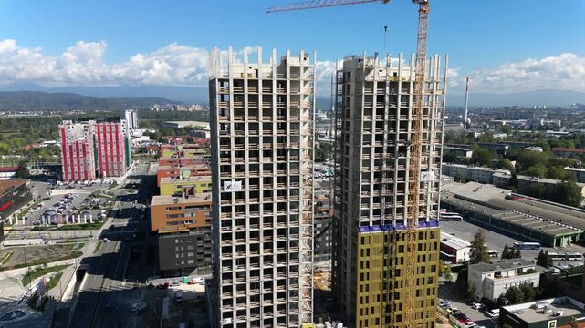 Drone video showcases Siska, a city district under development in Ljubljana, the capital of Slovenia.