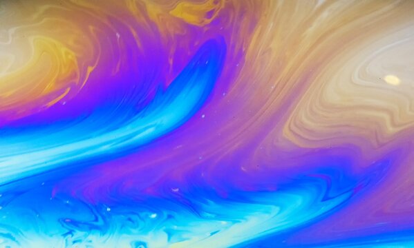 A close up of the patterns on a bubble