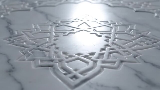 Intricate snowflake design etched into a smooth icy surface creating a captivating winter scene and showcasing detailed natural geometric patterns