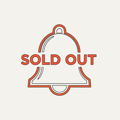 Fototapeta premium Bell Icon with Sold Out Label.