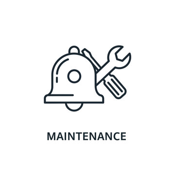 Maintenance Icon with Bell and Wrench.