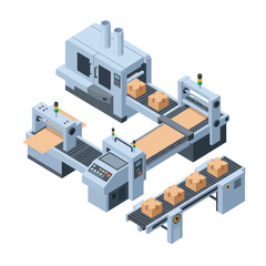 Obraz premium Industrial Manufacturing Assembly Line Machinery Equipment.
