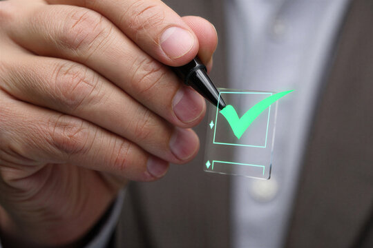 A person hoding pen on virtual screen