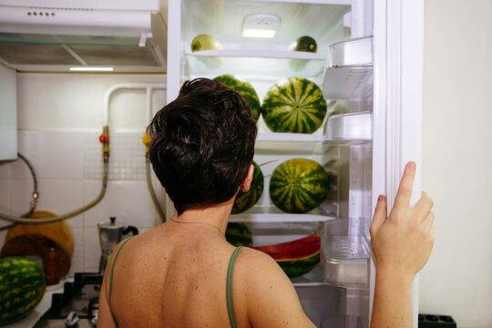 Watermelons in the fridge
