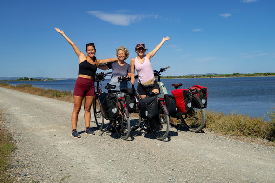 Family Posing with Touring Bikes