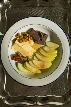 Healthy Snack Plate Overhead