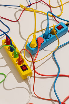 Tangled Multi-Colored Power Cords