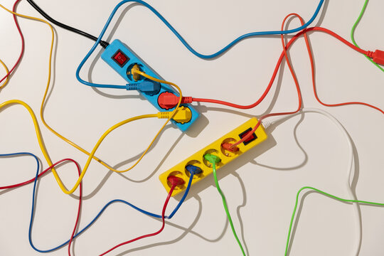 Tangled Multi-Colored Power Cords