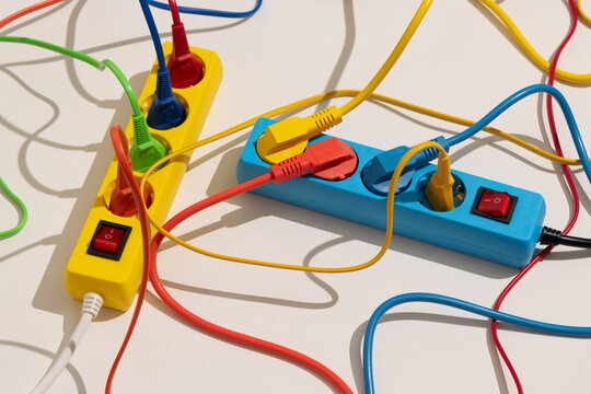 Tangled Multi-Colored Power Cords