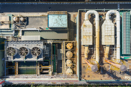 Aerial View of Chemical Fiber Manufacturing Plant