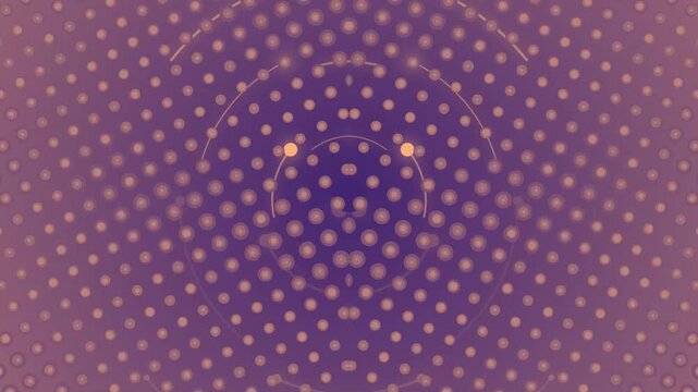 Abstract Purple Pattern with Circles and Dots.