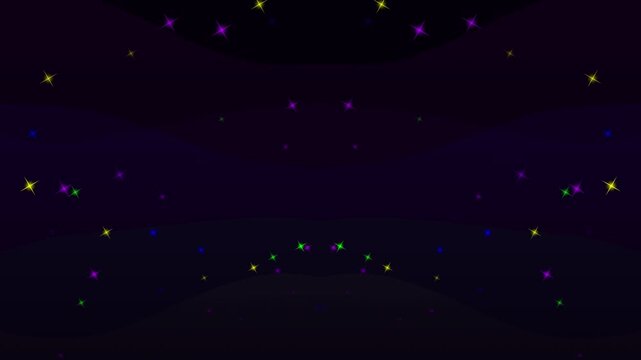 Night Sky with Fireflies and Stars.