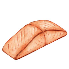 Grilled salmon watercolor