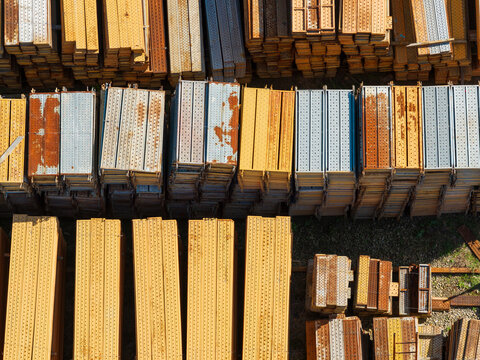 Scaffolding Components at Construction Material Storage Yard