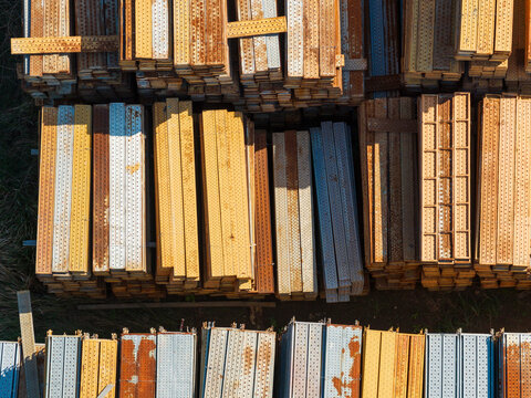 Scaffolding Components at Construction Material Storage Yard