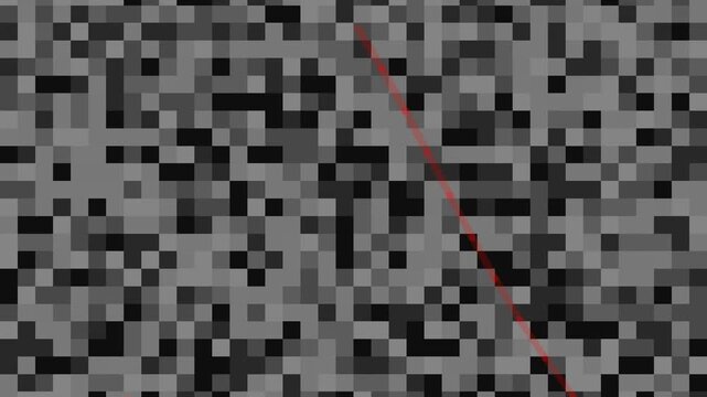 Pixelated Background with Moving Red Line.