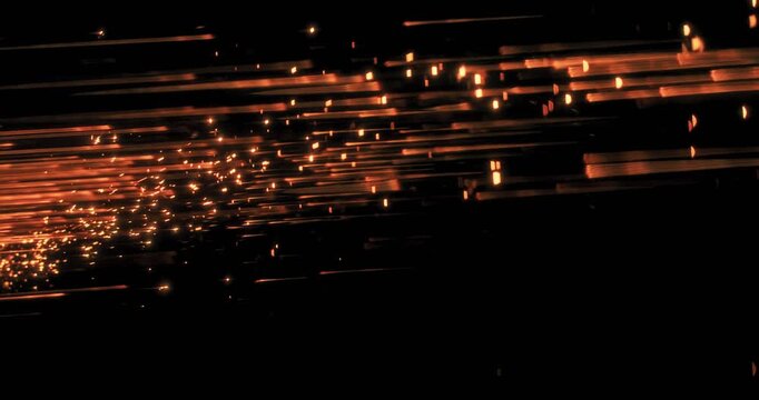 Vibrant metal sparks create captivating abstract visuals that shimmer against a deep black background, enhancing motion graphics and design projects with exceptional artistry and creativity