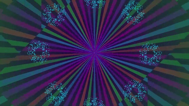 Vibrant Radial Patterns with Colored Particles.