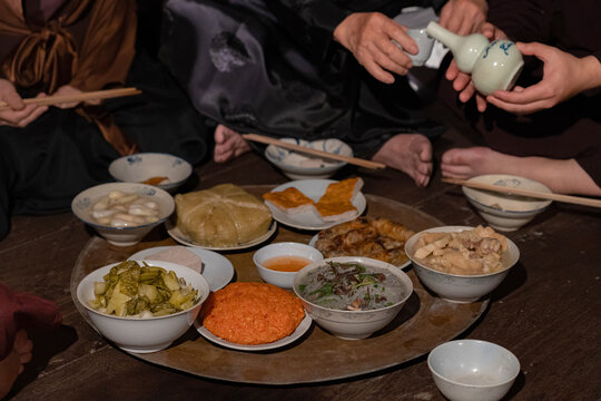 Traditional Tet Dishes Close-up