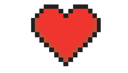 Obraz premium Classic Pixel Art Red Heart Icon for Health and Life Symbol