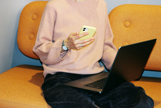 Business Setup with Laptop and Phone